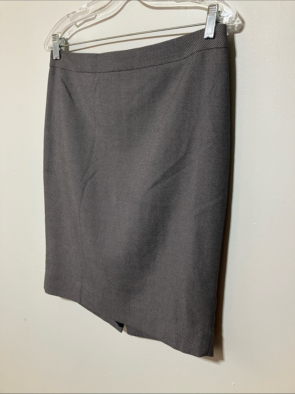 Le Chateau Grey Micro Dot Fitted Pencil Skirt High Rise Office Women 9/10